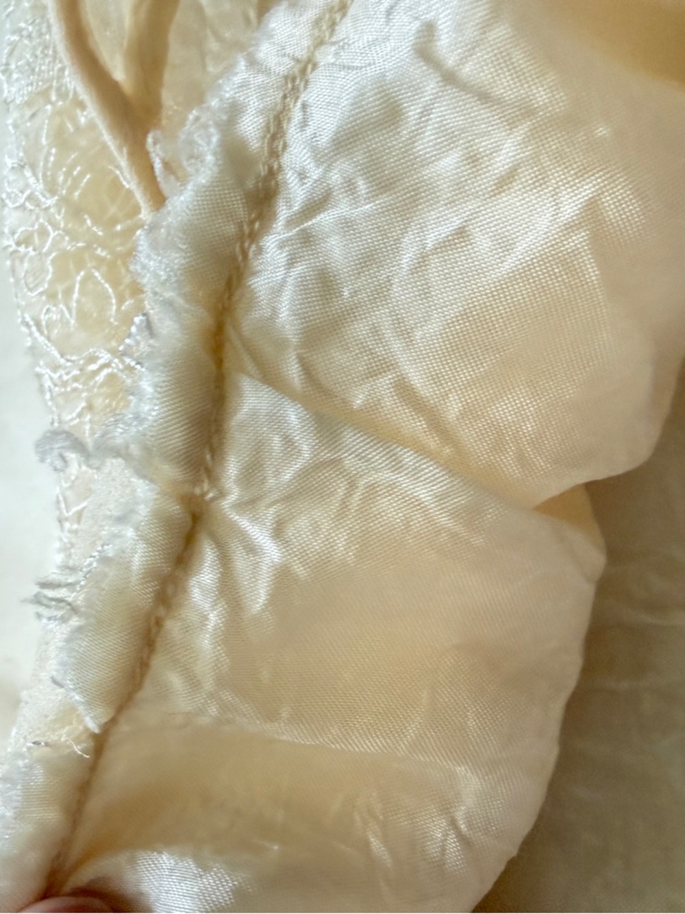 Vintage Handmade silk (?) Cream Dress Ethereal AS IS XS - Picture 8 of 13